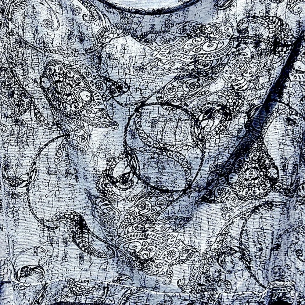Black & Gray Off the Shoulder Boho, Abstract & Paisley Design Cropped Top